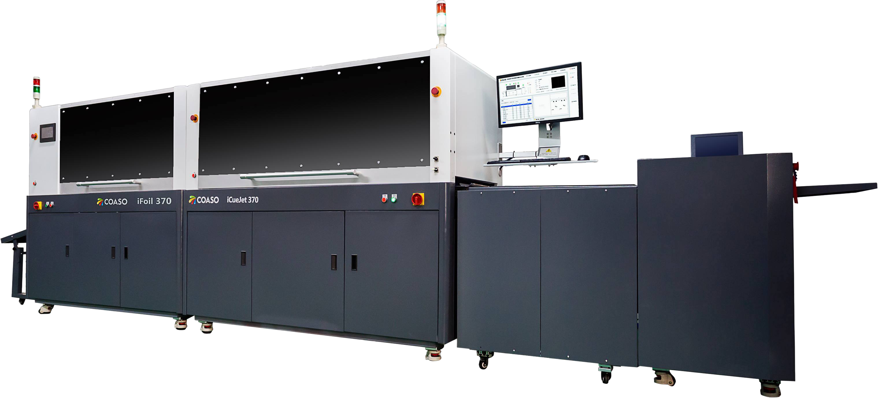 COASO iCuejet 370 Series - Digital 2D/3D UV Parciální lakování se studenou ražbou
