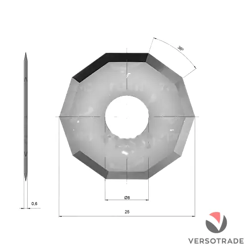 Nůž pro Gerber (VersaTech) 10 sided 8mm shaft – rotační